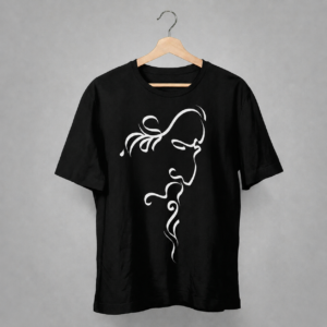 Home minimalist rabindranath tagore line art black t shirt | elegant bengali culture graphic tee