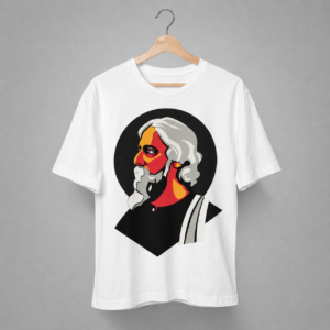 Home modern rabindranath tagore pop art black t shirt | contemporary bengali icon graphic tee