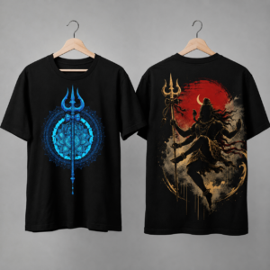 shiva tandava graphic cotton t shirt | dual sided premium mythology print