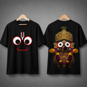 jagannath dev front & back graphic t shirt – black
