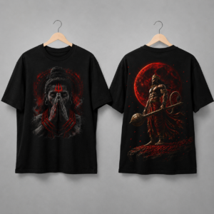 divine hanuman front & back graphic t shirt