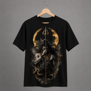 divine trident mythological graphic cotton t shirt | premium statement tee